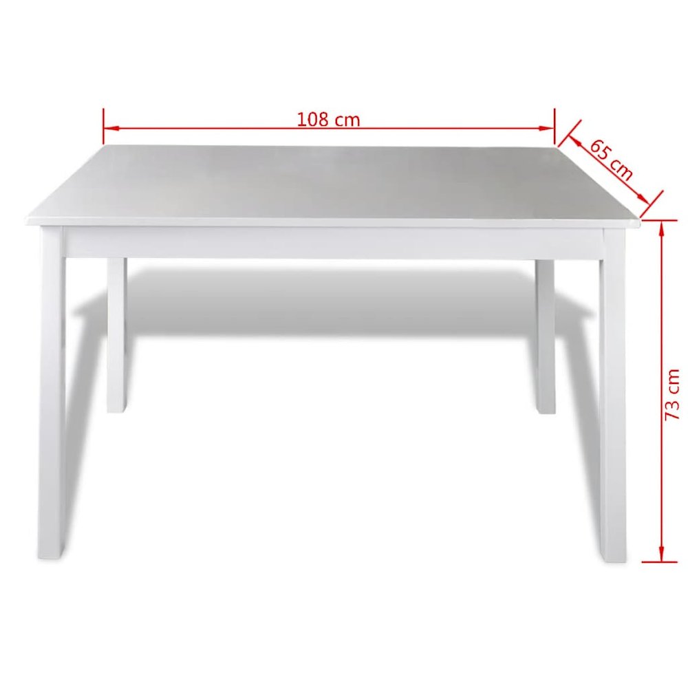 Dining Set White Pine wood 5 Piece Durable Dining Table. Picture 5