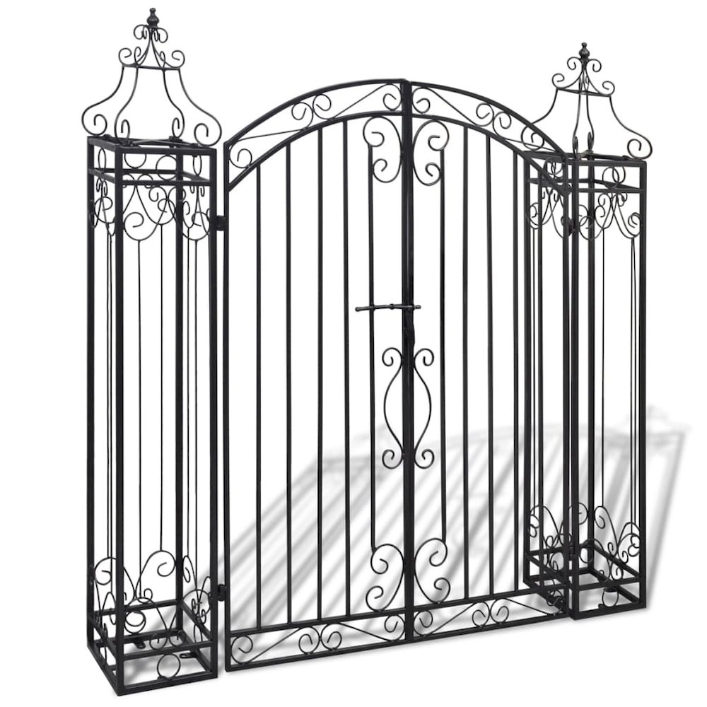 vidaXL Ornamental Garden Gate Wrought Iron 4'x8"x4' 5", 40905. Picture 1