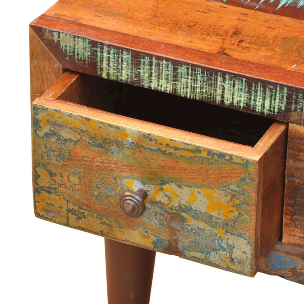 Coffee Table Multicolor Reclaimed solid wood Small Rectangular. Picture 11