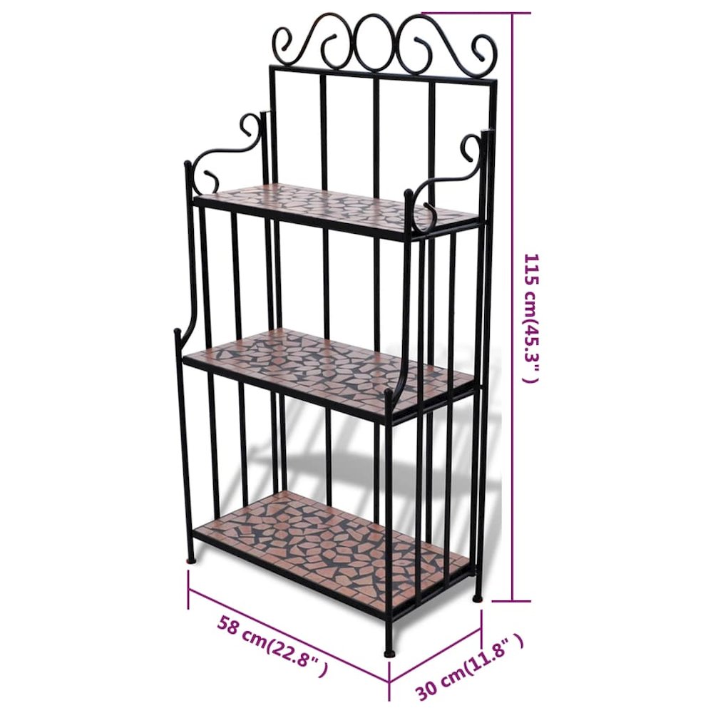 Plant Stand Terracotta and black Iron and ceramic. Picture 5