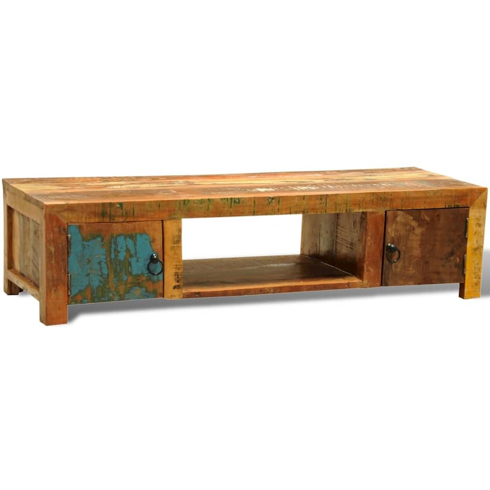 TV Stand Multicolor Reclaimed solid wood Medium TV Stand. Picture 4