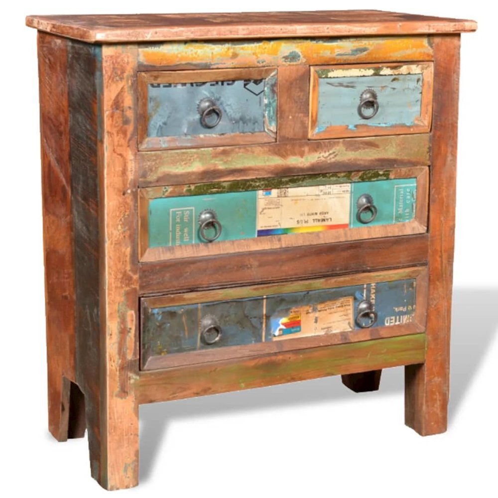 Vintage Cabinet Multicolor Reclaimed solid wood Medium Storage. Picture 1