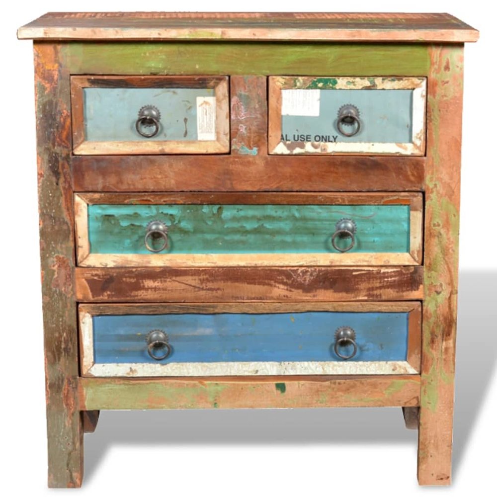 Vintage Cabinet Multicolor Reclaimed solid wood Medium Storage. Picture 2