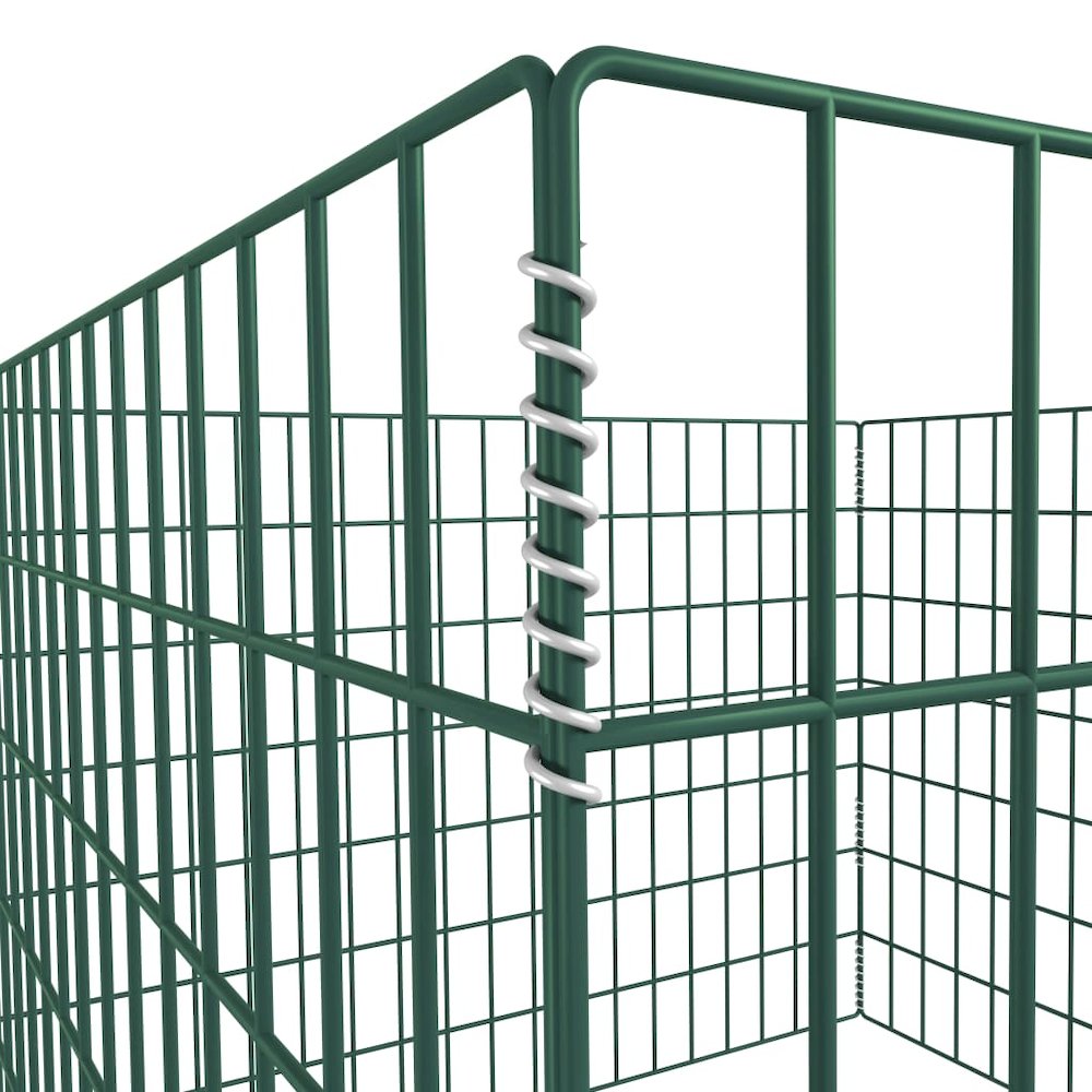 Compost Bin Green Powder Coated Steel 39.4 x 39.4 x 27.6 in. Picture 3