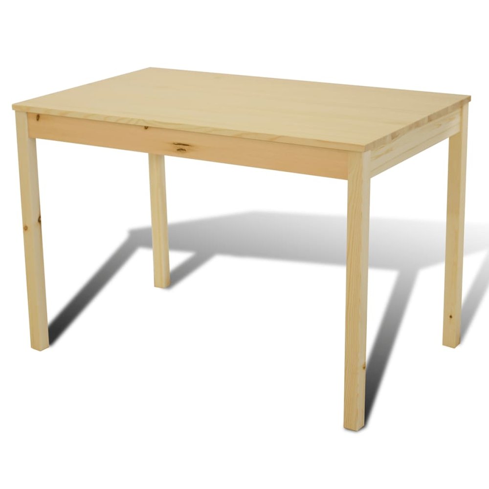 Dining Table and Chairs Natural Pine wood 5 Pieces Durable. Picture 4