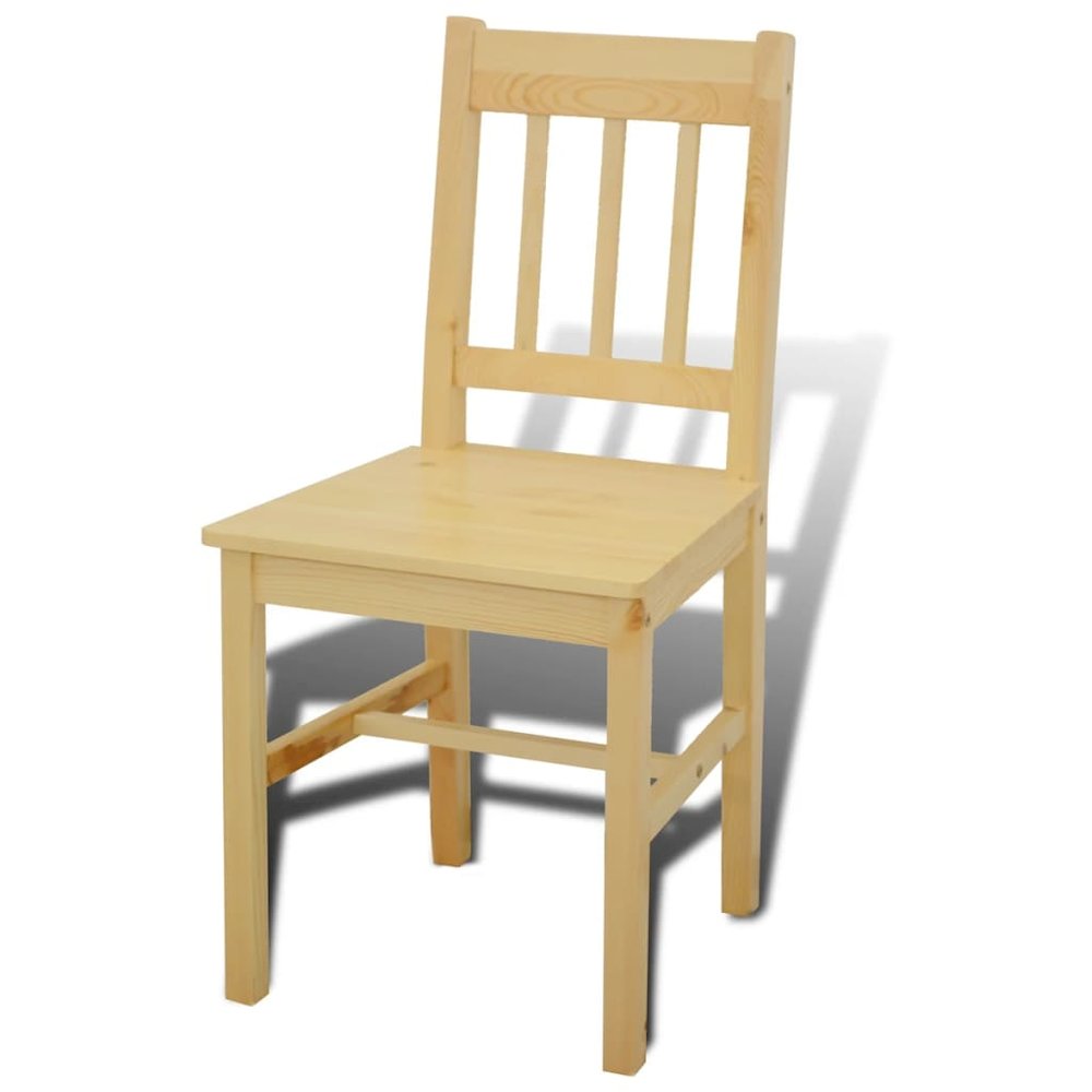 Dining Table and Chairs Natural Pine wood 5 Pieces Durable. Picture 5