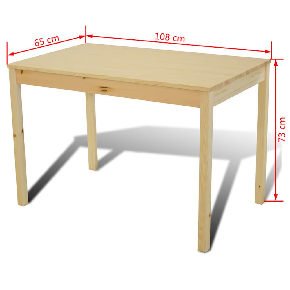 Dining Table and Chairs Natural Pine wood 5 Pieces Durable. Picture 7