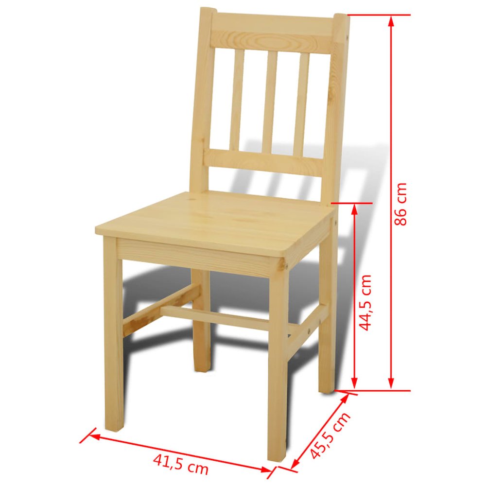 Dining Table and Chairs Natural Pine wood 5 Pieces Durable. Picture 8