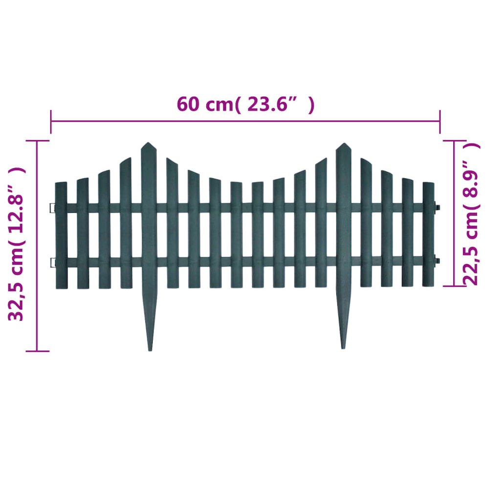 17 pcs Lawn Dividers 32.8 ft Green. Picture 9