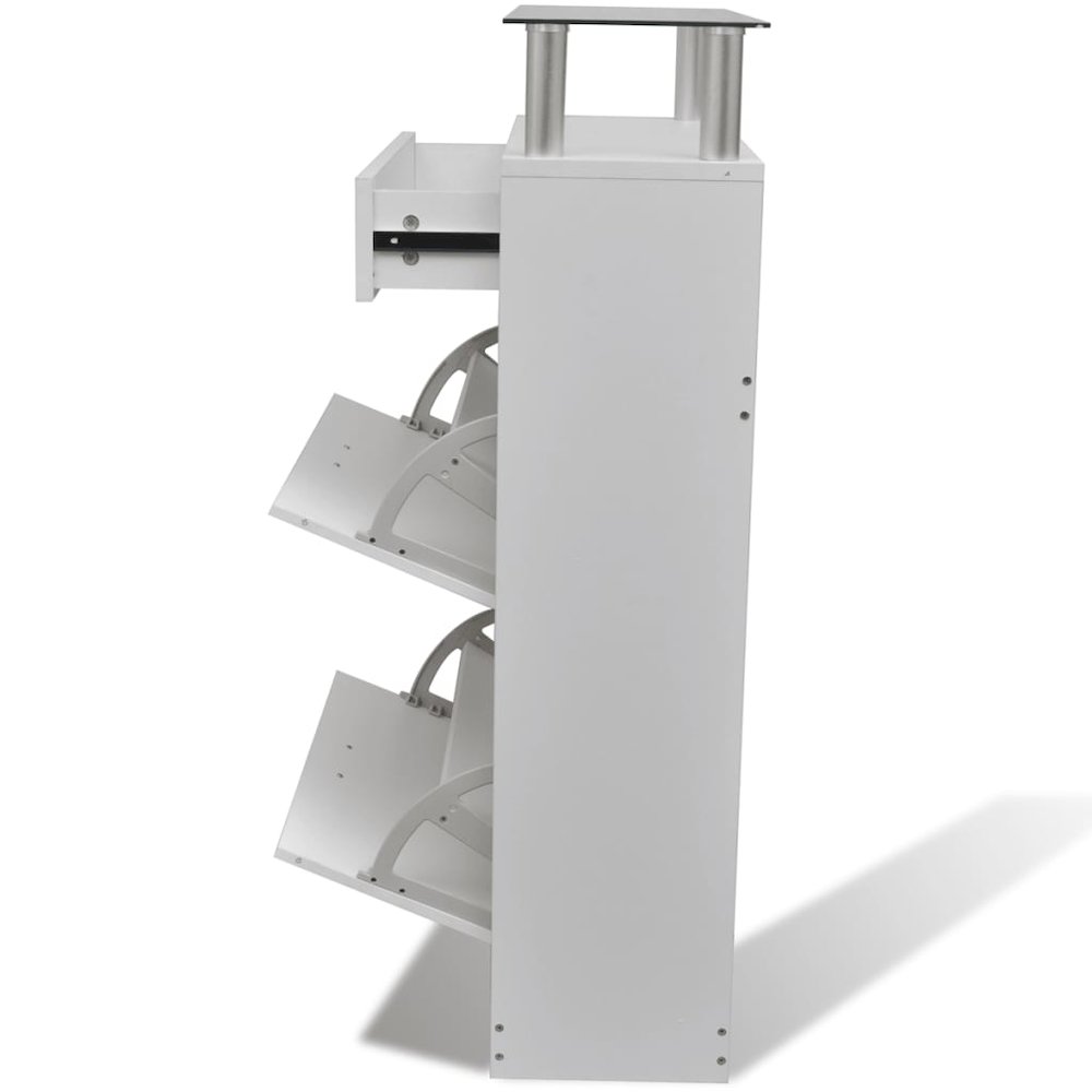 Shoe Cabinet White Engineered Wood Medium Shoe Cabinet. Picture 5