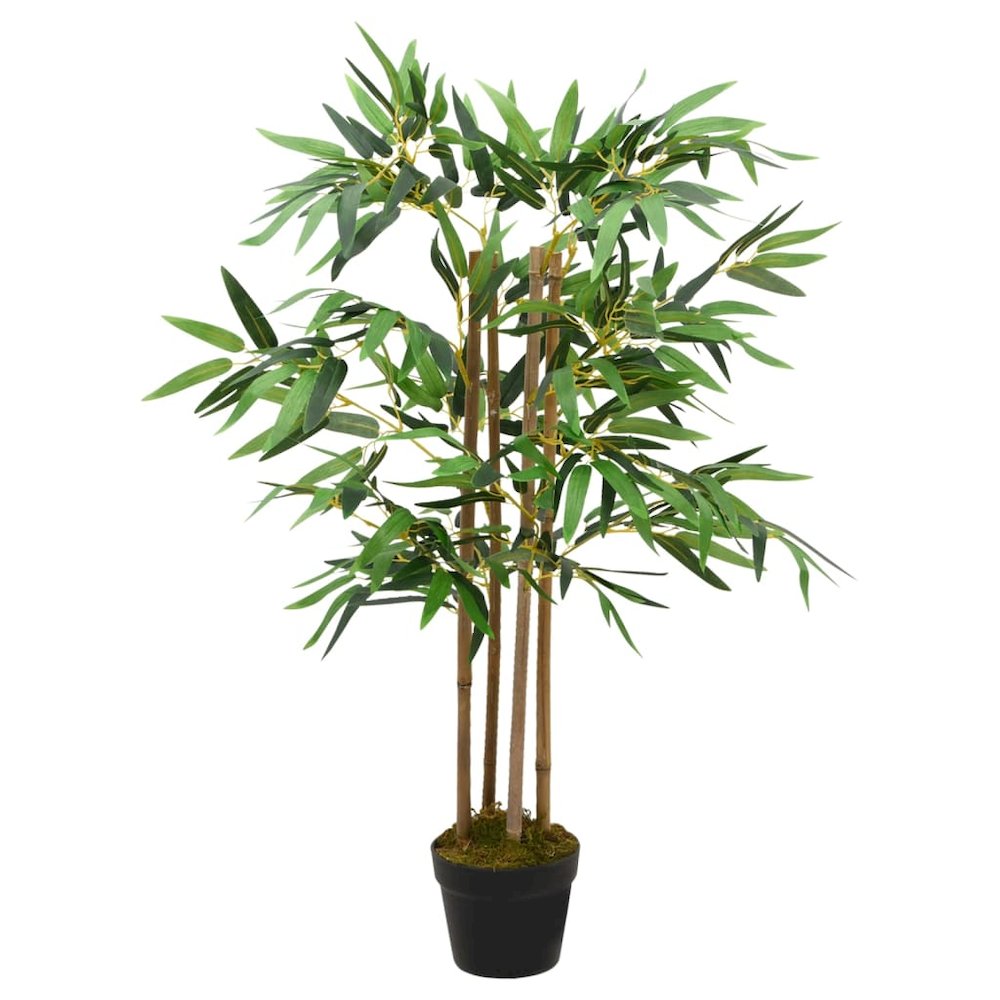 Artificial Plant Green, Brown Real Bamboo, Polyester, Plastic, Iron. Picture 2