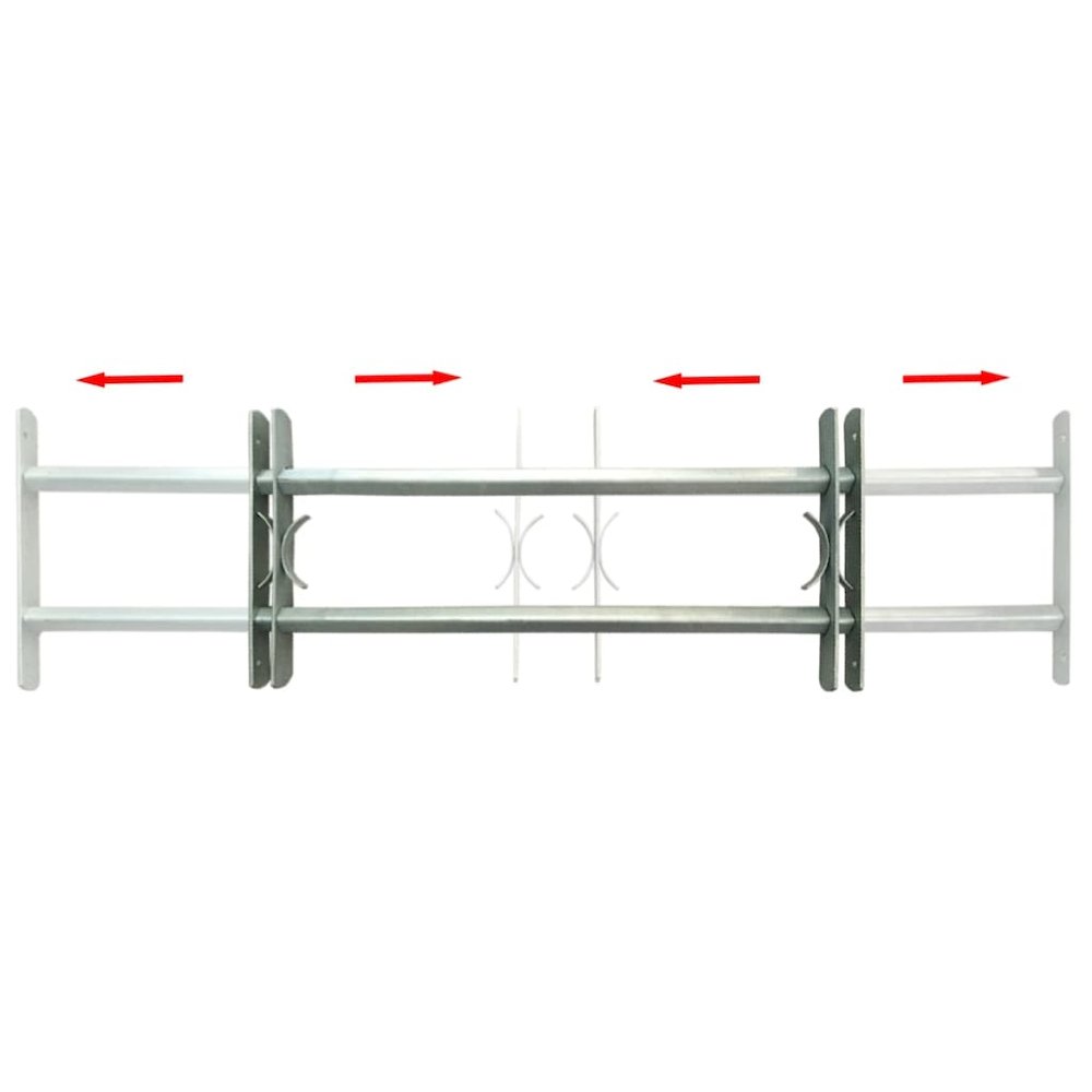 Adjustable Security Grille for Windows with 2 Crossbars 39.4"-59.1", 141381. Picture 2