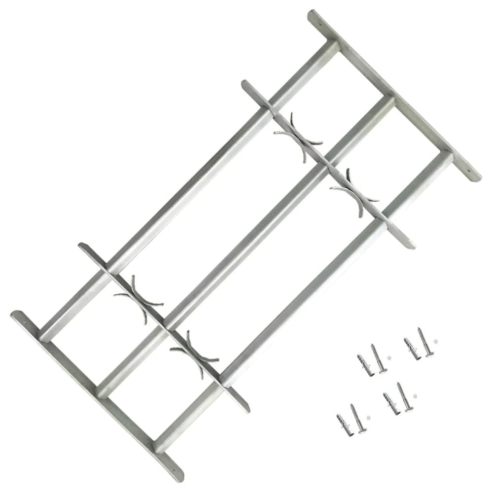 Adjustable Security Grille for Windows with 3 Crossbars 27.6"-41.3", 141383. Picture 1