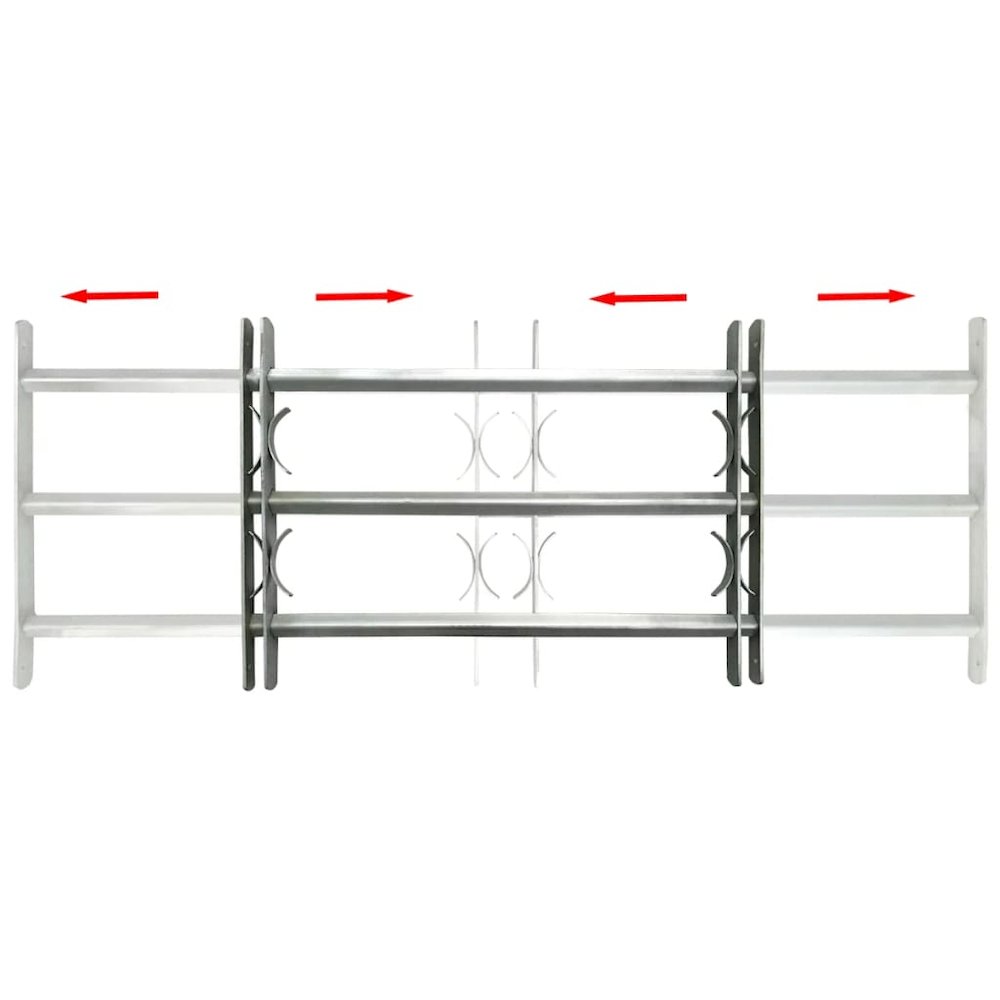 Adjustable Security Grille for Windows with 3 Crossbars 27.6"-41.3", 141383. Picture 2