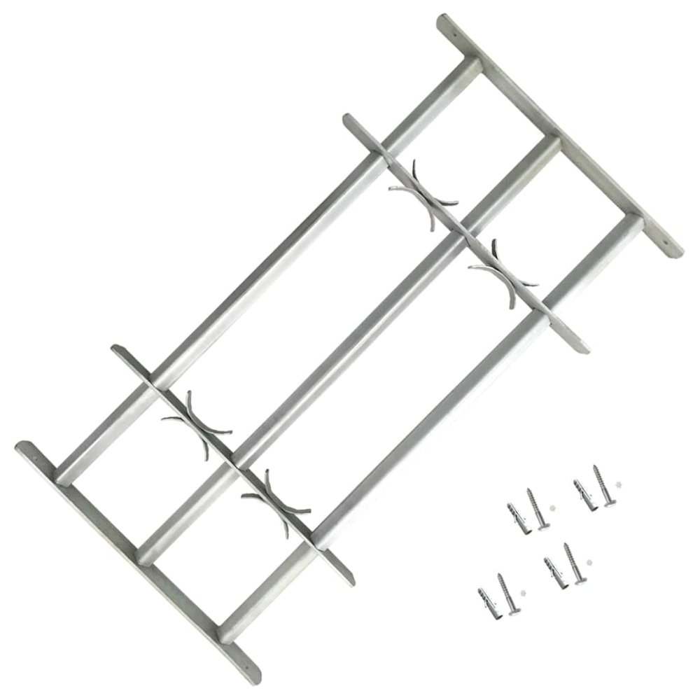 Adjustable Security Grille for Windows with 3 Crossbars 39.4"-59.1", 141384. Picture 1
