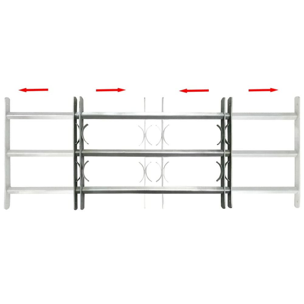 Adjustable Security Grille for Windows with 3 Crossbars 39.4"-59.1", 141384. Picture 2