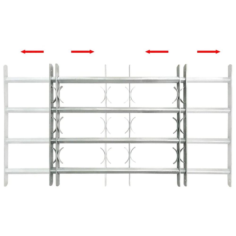 Adjustable Security Grille for Windows with 4 Crossbars 39.4"-59.1", 141387. Picture 2