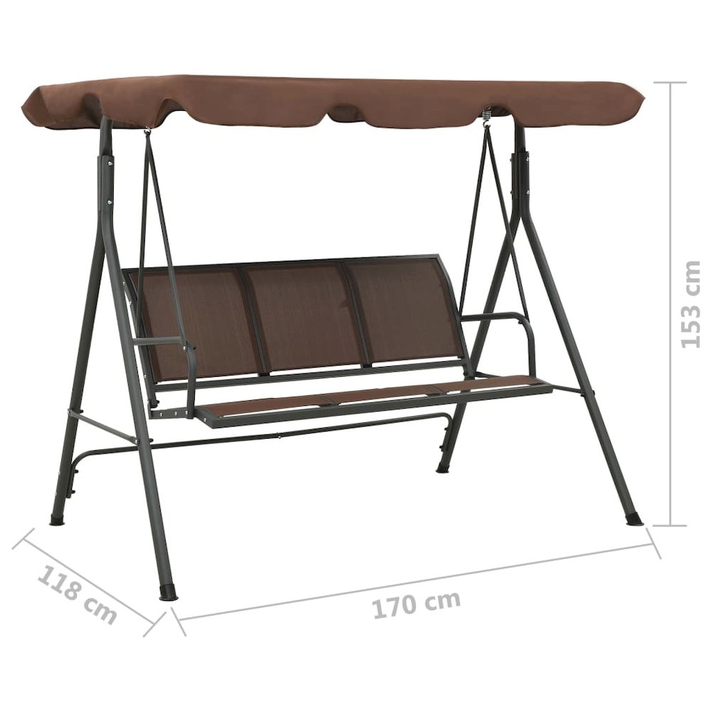 Porch Swing Coffee Powder-coated steel frame Large. Picture 7