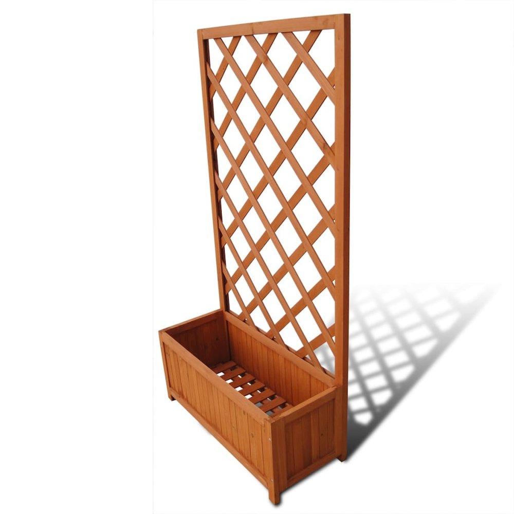 Planter Brown Solid wood 27.6 x 11.8 x 53.1 in Planters. Picture 1