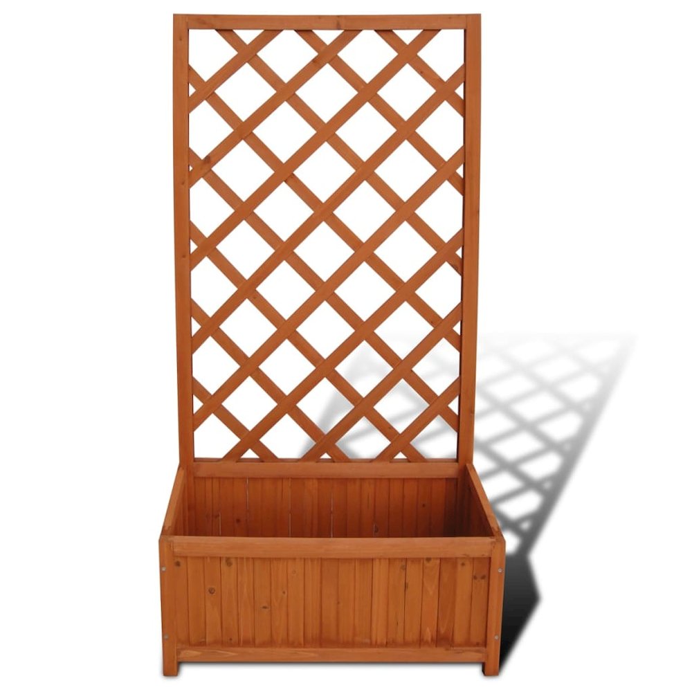 Planter Brown Solid wood 27.6 x 11.8 x 53.1 in Planters. Picture 2