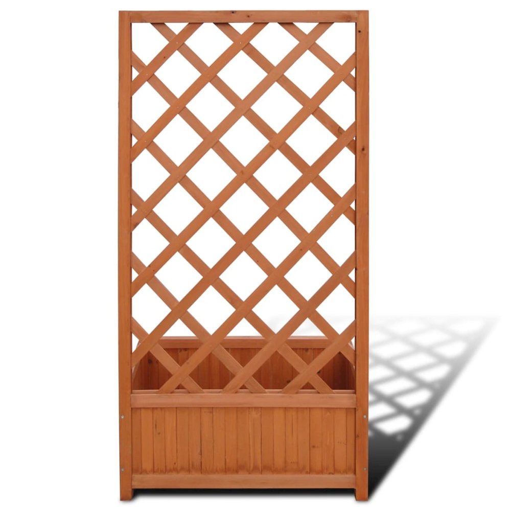 Planter Brown Solid wood 27.6 x 11.8 x 53.1 in Planters. Picture 3