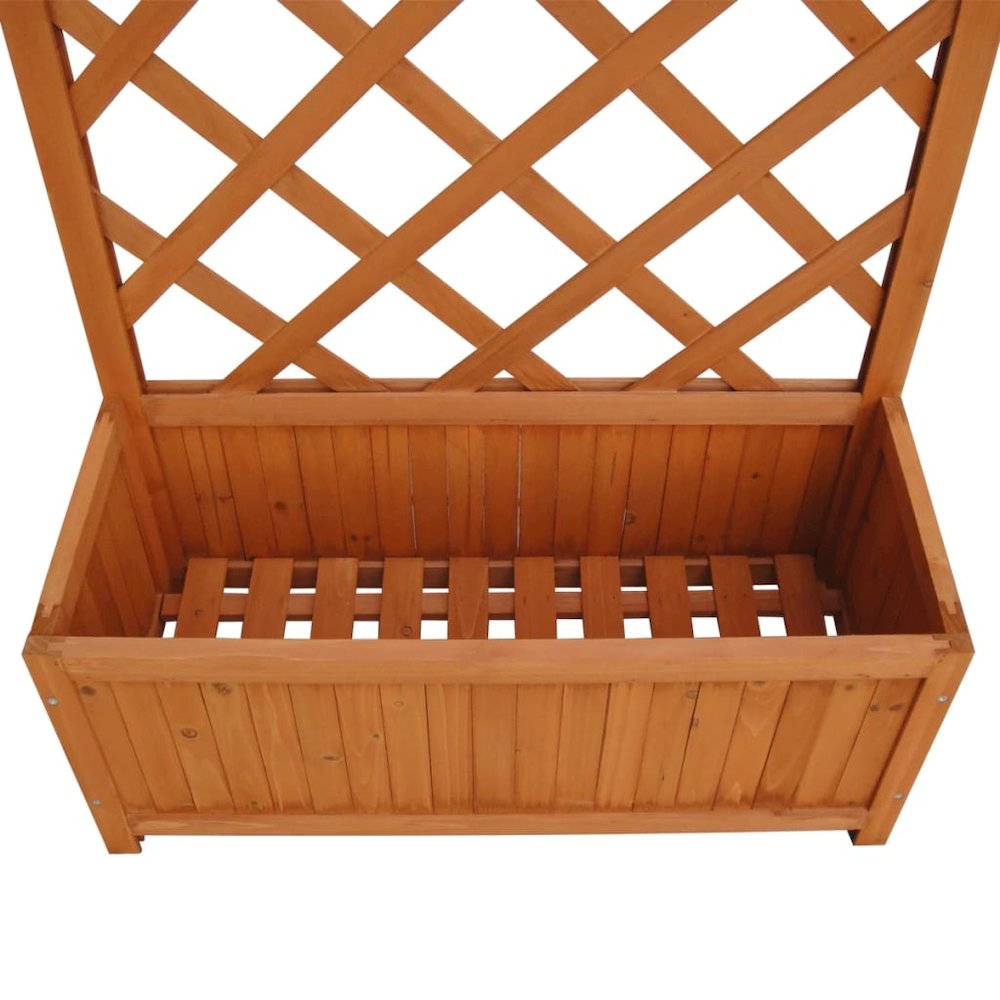 Planter Brown Solid wood 27.6 x 11.8 x 53.1 in Planters. Picture 4