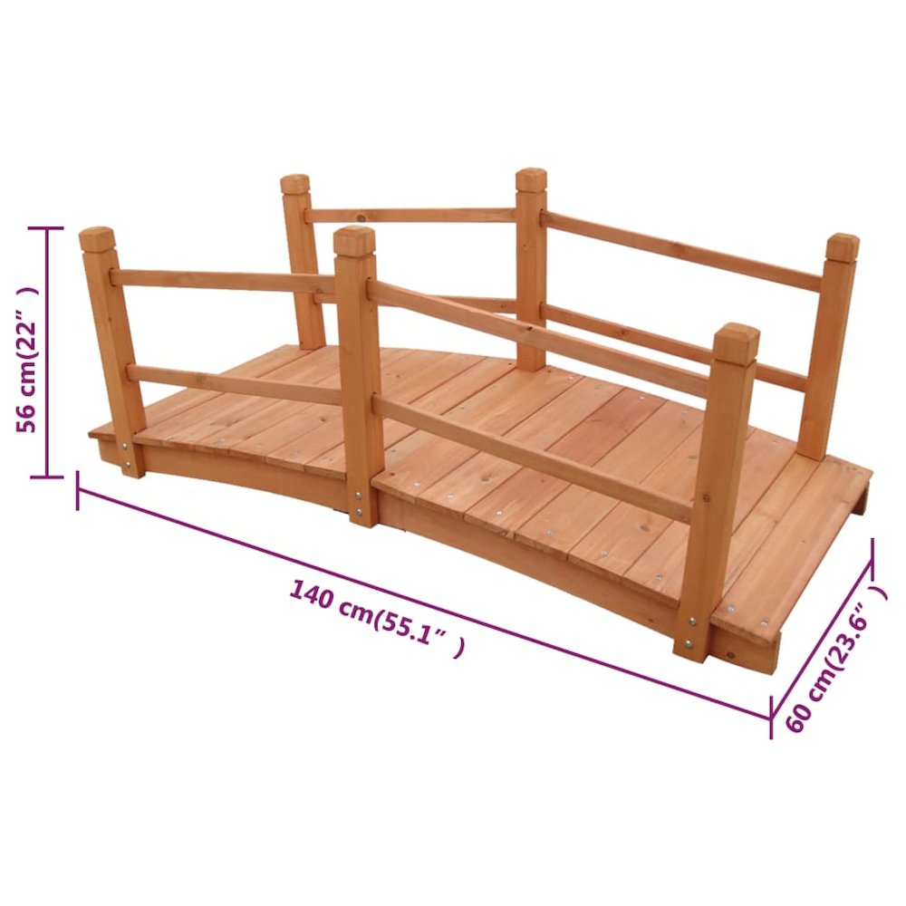 Garden Bridge Natural wood Solid wood Medium Durable. Picture 4