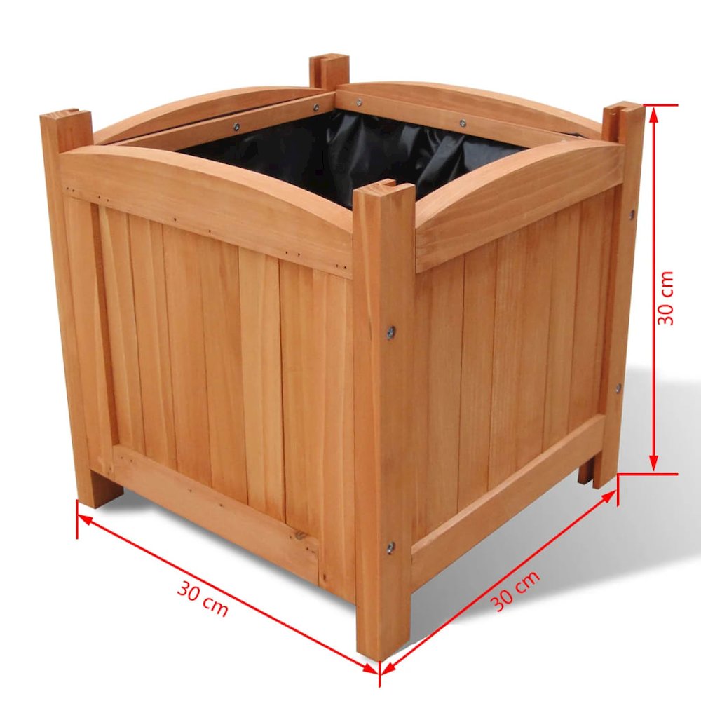 Raised Bed Set of 2 Natural Wood Solid wood 11.8 x 11.8 in. Picture 5