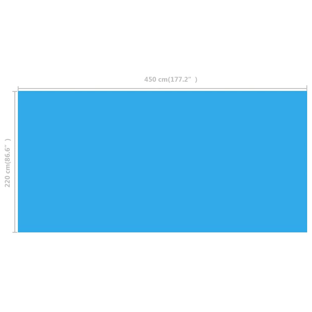 Pool Cover Blue PE with air chambers 177.2 x 86.6 in Lightweight. Picture 4