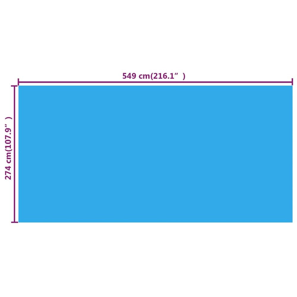 Pool Cover Blue PE with air chambers 216.1 x 107.9 in Durable. Picture 3