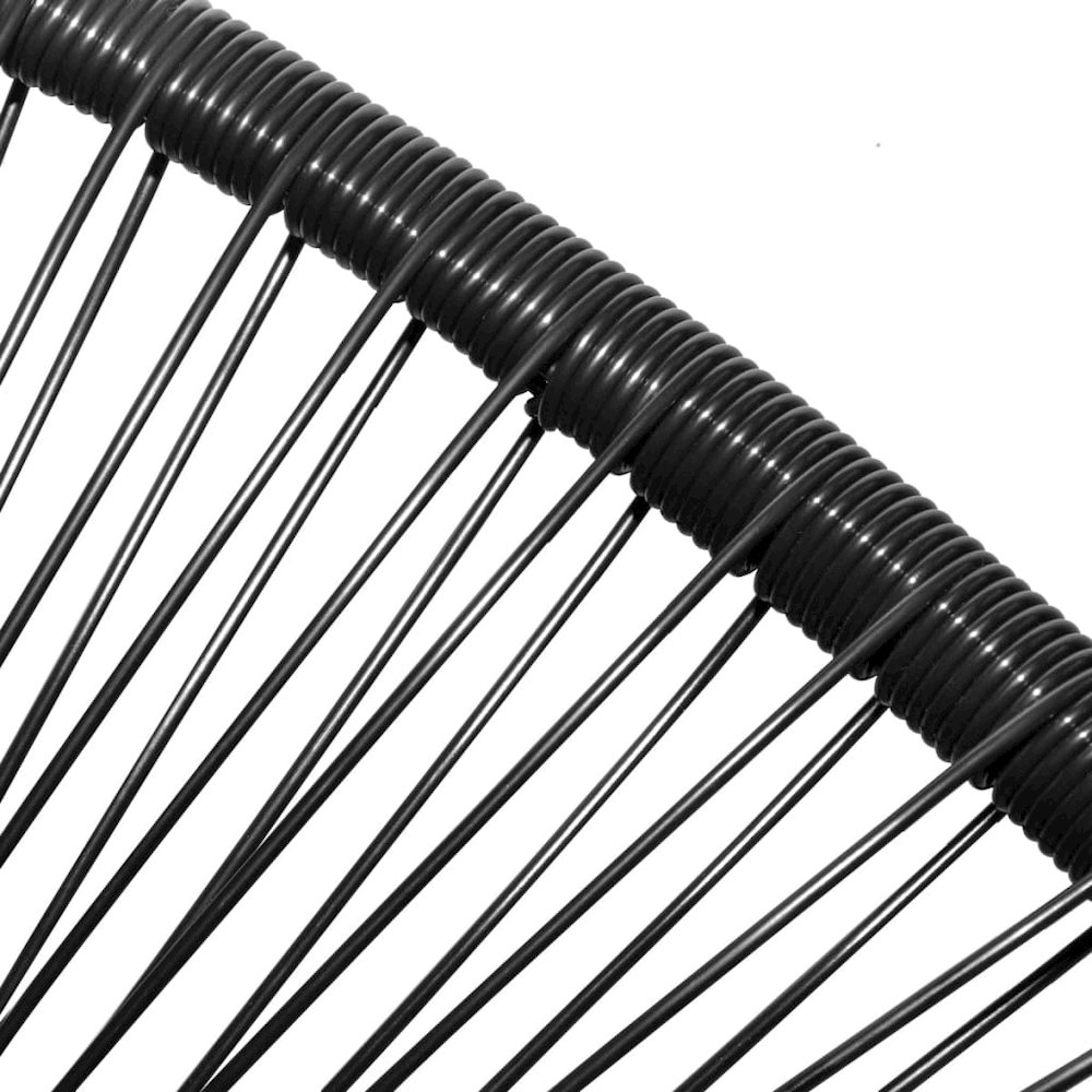 Chair Black Poly Rattan Standard Durable Chair Oval. Picture 3