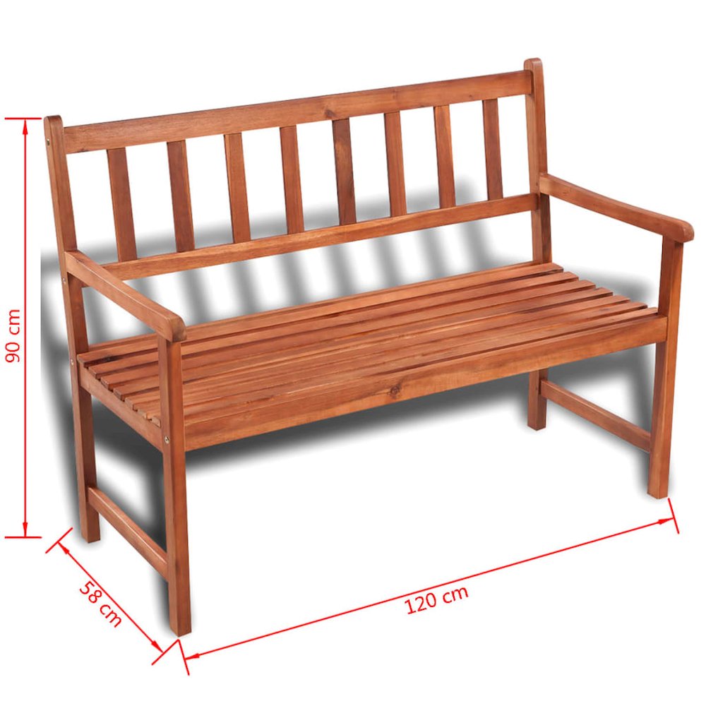 Garden Bench Light Brown Acacia hardwood Medium Durable. Picture 5