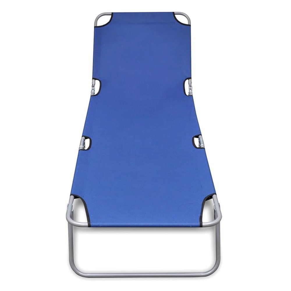 Sun Lounger Blue Powder-coated Steel Frame, Polyester Fabric. Picture 2