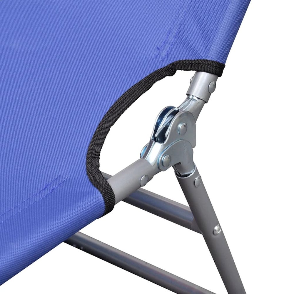 Sun Lounger Blue Powder-coated Steel Frame, Polyester Fabric. Picture 4