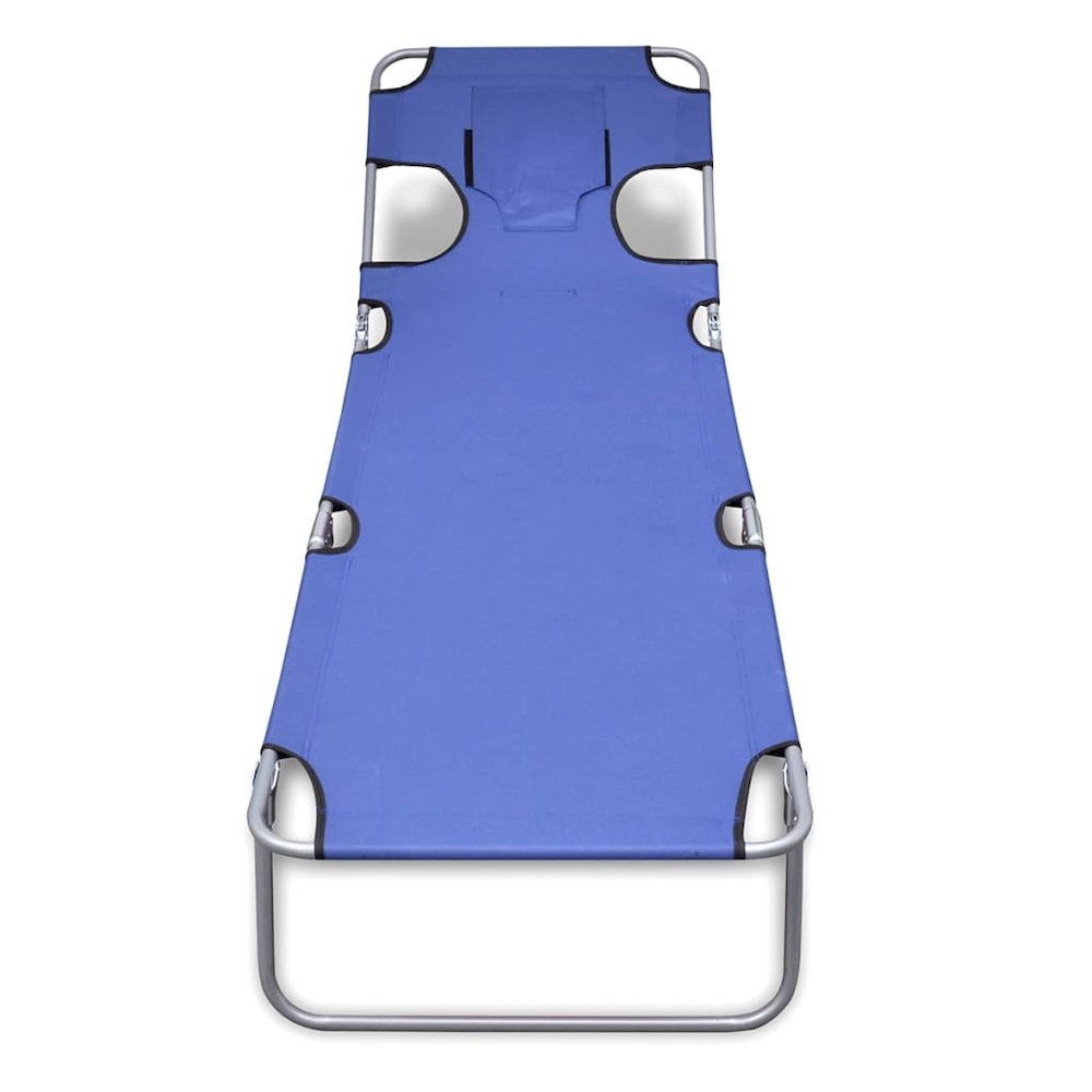 Sun Lounger Blue Powder-coated steel, Polyester. Picture 2