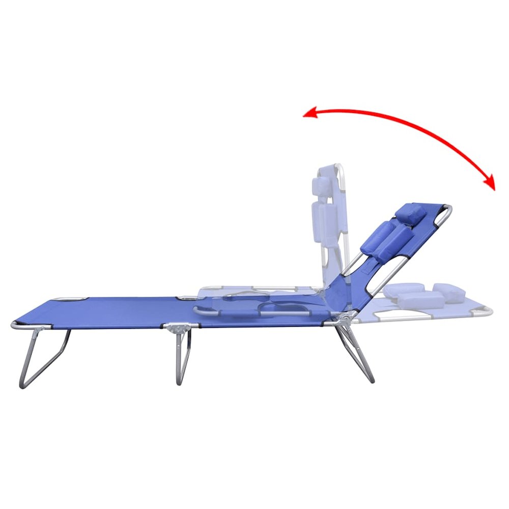 Sun Lounger Blue Powder-coated steel, Polyester. Picture 3