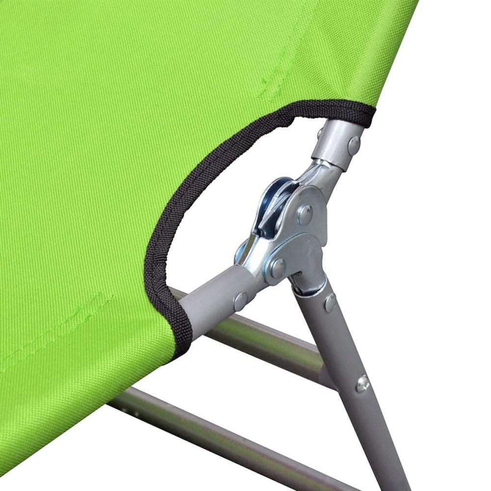 Sun Lounger Apple Green Polyester Large Foldable Sun Lounger. Picture 5