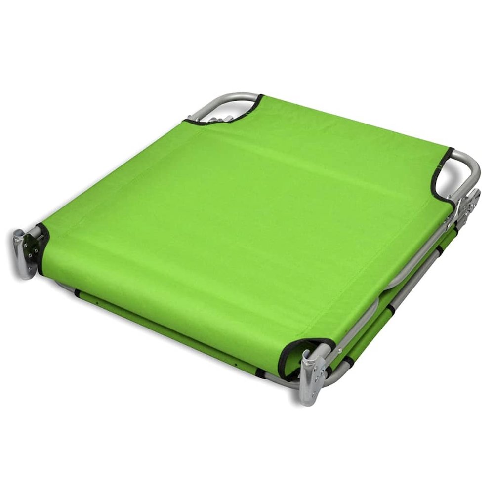 Sun Lounger Apple Green Polyester Large Foldable Sun Lounger. Picture 6