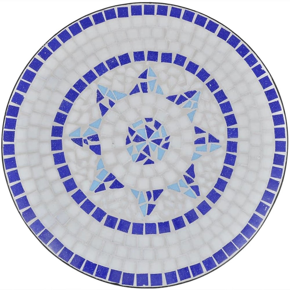 Garden Table Blue and White Tough Iron Frame 23.6 in diameter. Picture 3