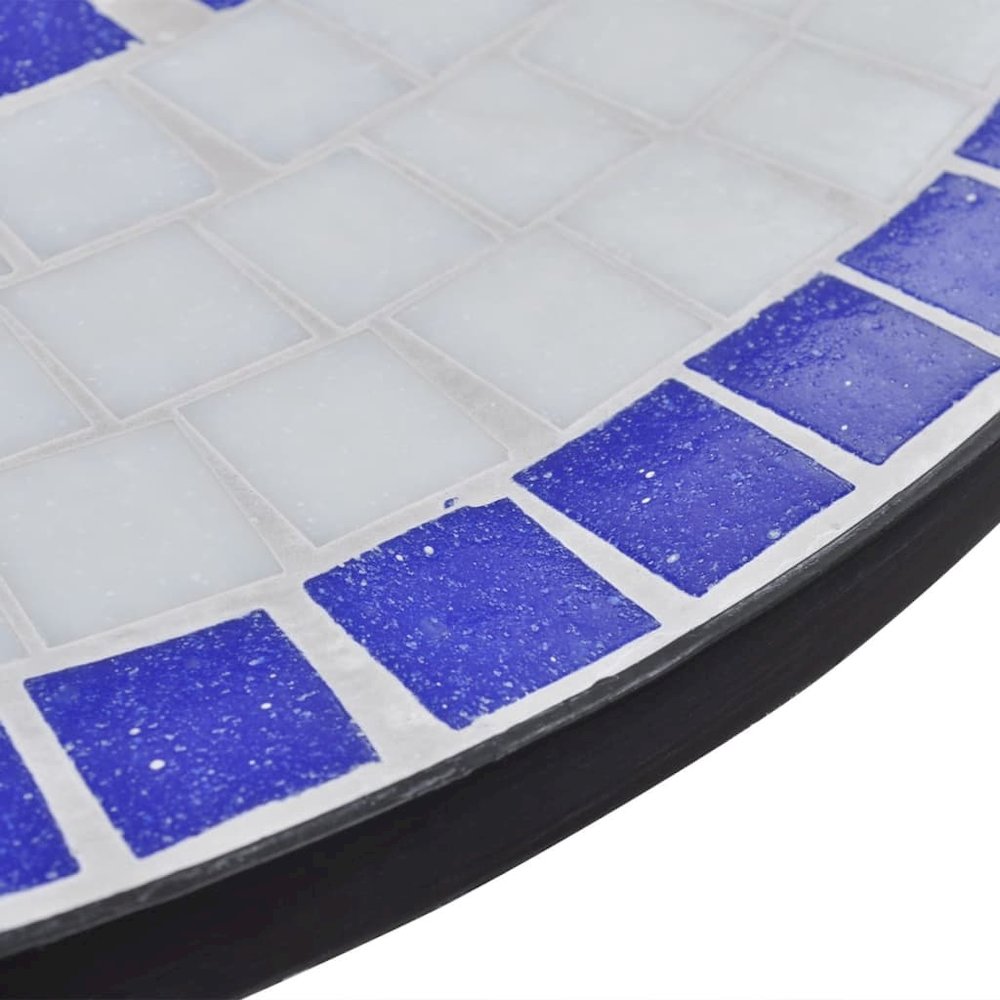 Garden Table Blue and White Tough Iron Frame 23.6 in diameter. Picture 4