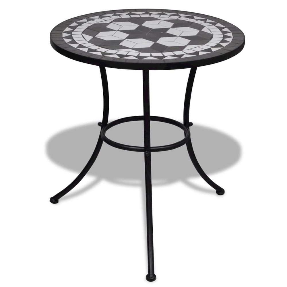 Garden Table Black and White Tough Powder-coated Iron. Picture 1