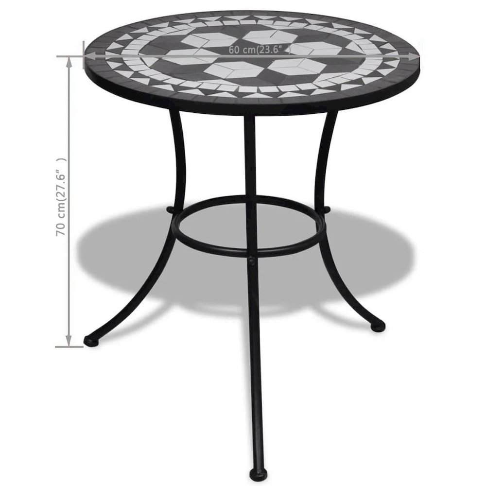 Garden Table Black and White Tough Powder-coated Iron. Picture 5