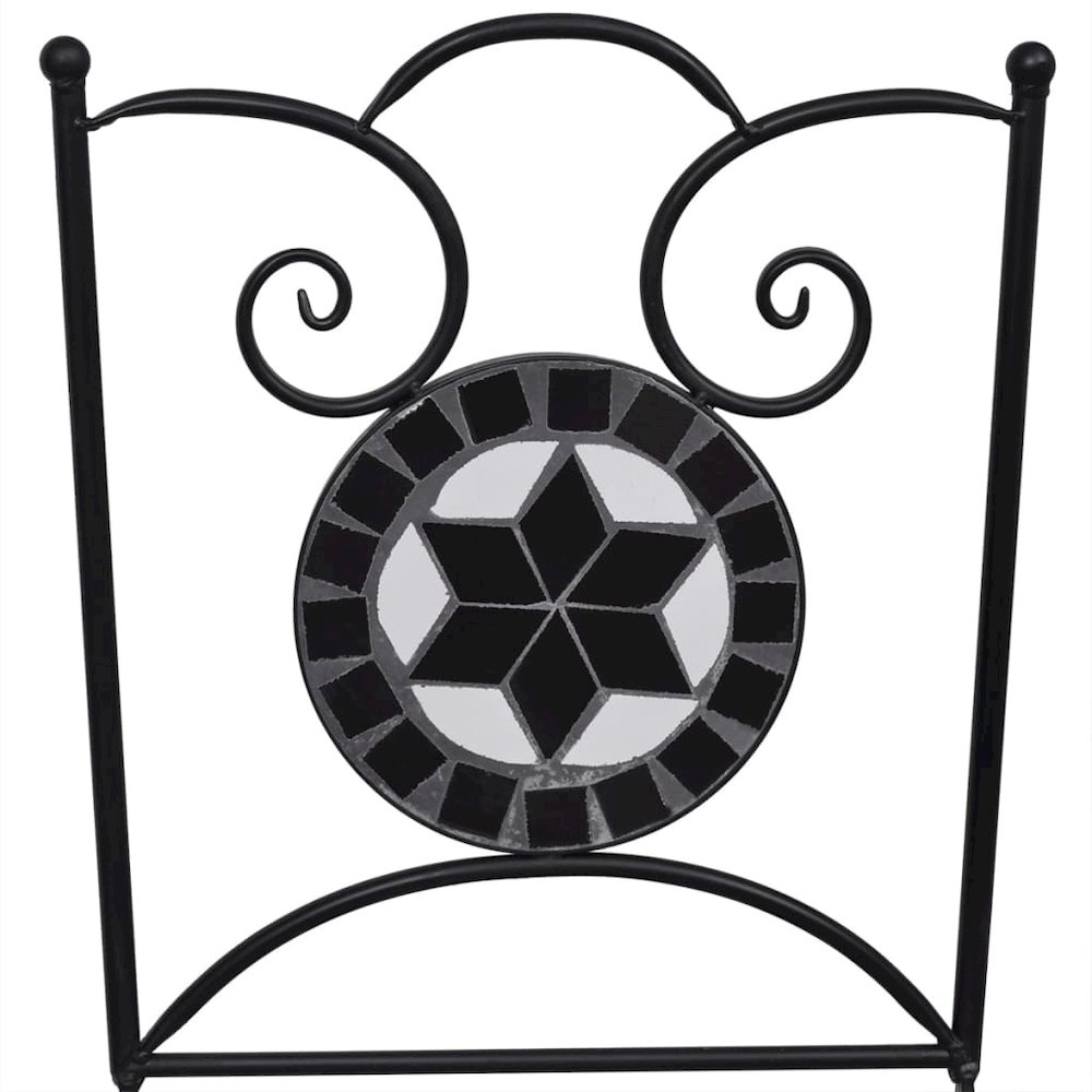 Garden Chair Set of 2 Black and White. Picture 3