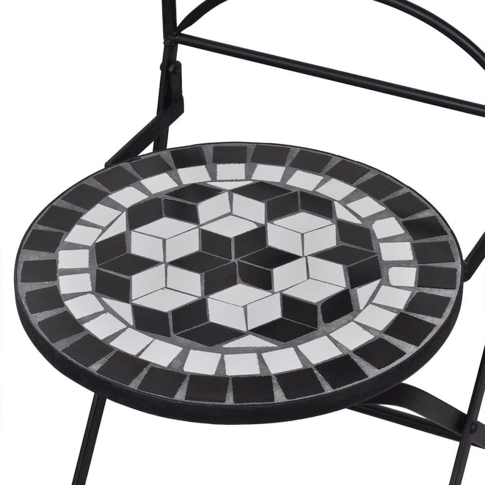 Garden Chair Set of 2 Black and White. Picture 4