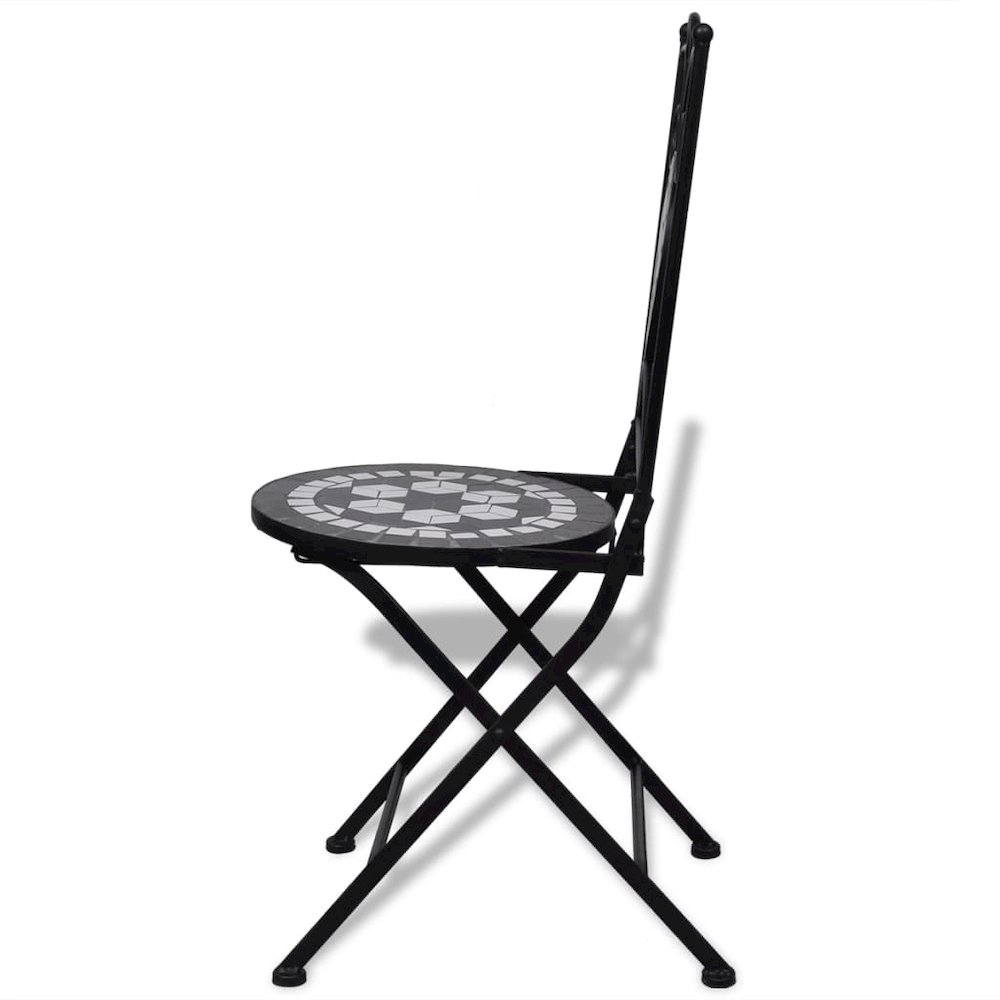 Garden Chair Set of 2 Black and White. Picture 5