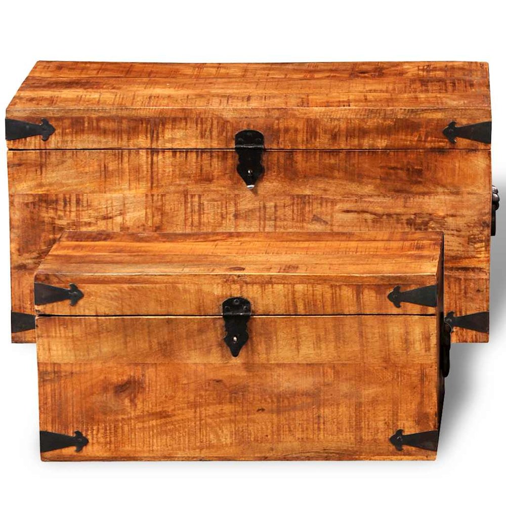 Storage Box Rough Mango Wood Multiple Sizes Included Sturdy. Picture 10