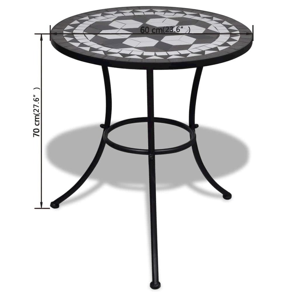 Patio Furniture Black and White Powder-coated steel and ceramic. Picture 11