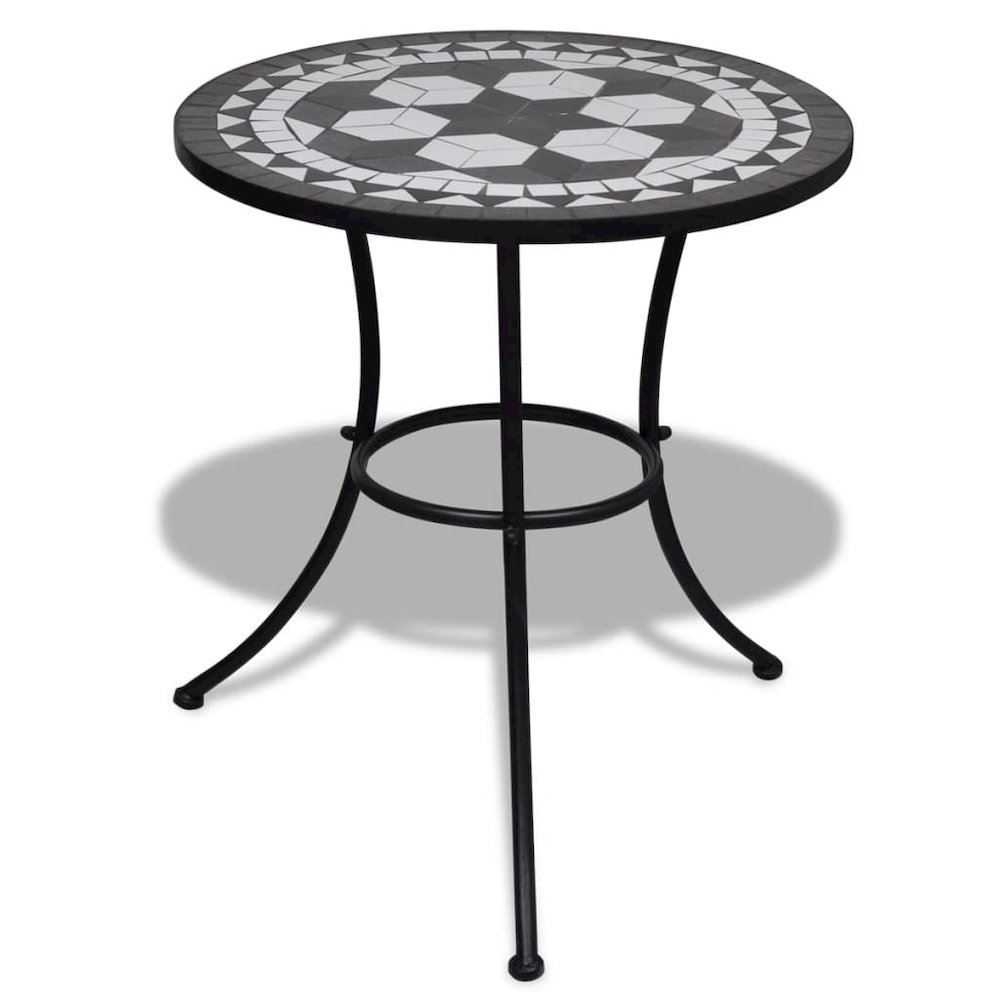 Patio Furniture Black and White Powder-coated steel and ceramic. Picture 7