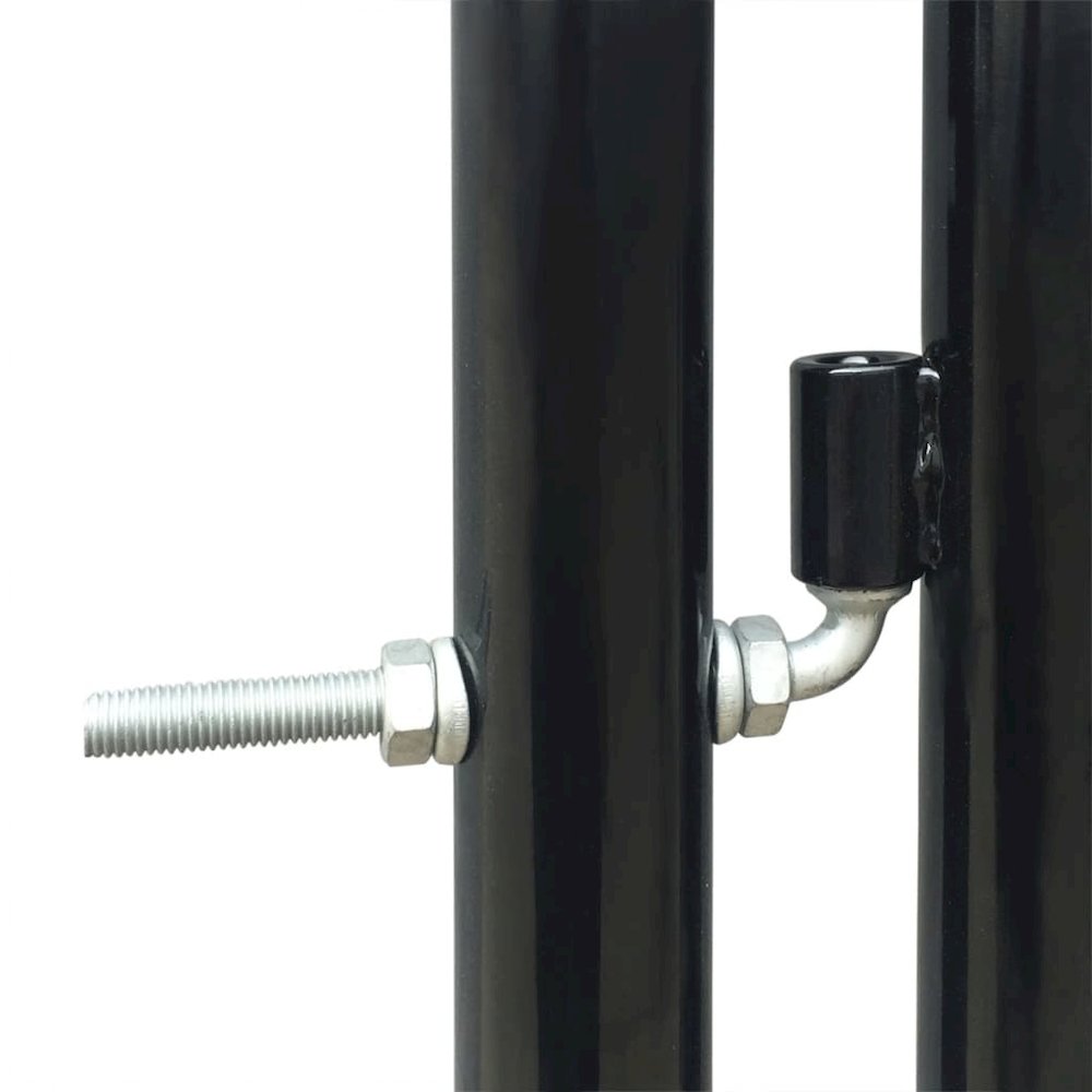 Black Single Door Fence Gate 39.4"x68.9". Picture 3