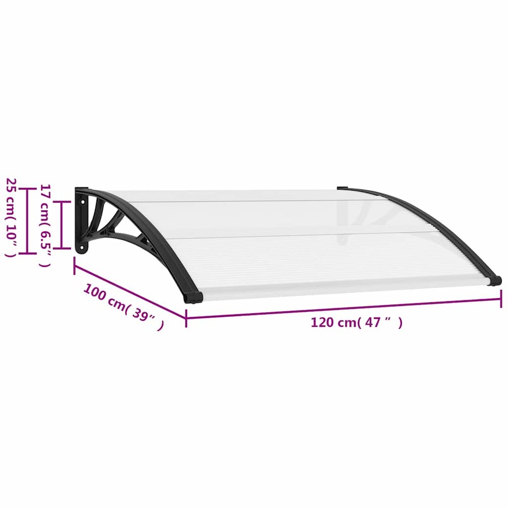 Door Canopy Black brackets and transparent sheets. Picture 9